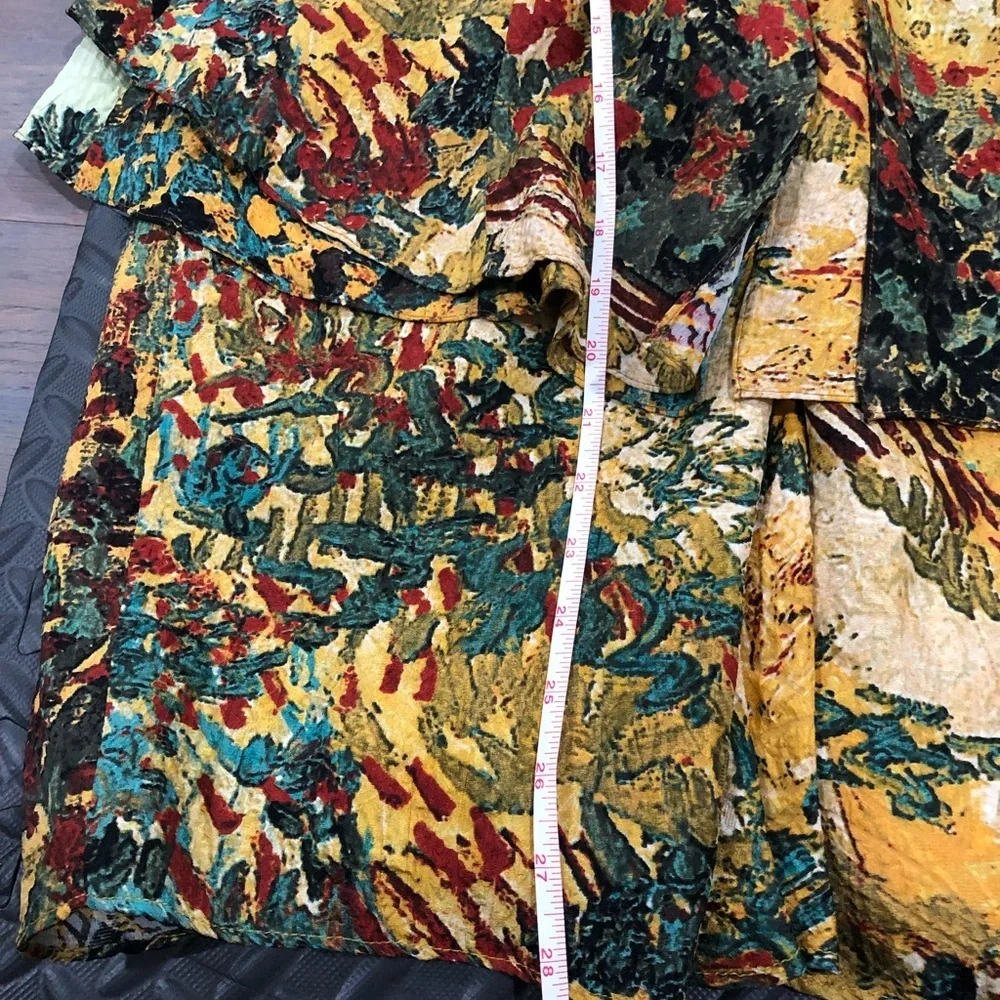 107. Tracy Reese Floral 100% Silk Cocktail Dress with adjustable belt - Picture 7 of 9